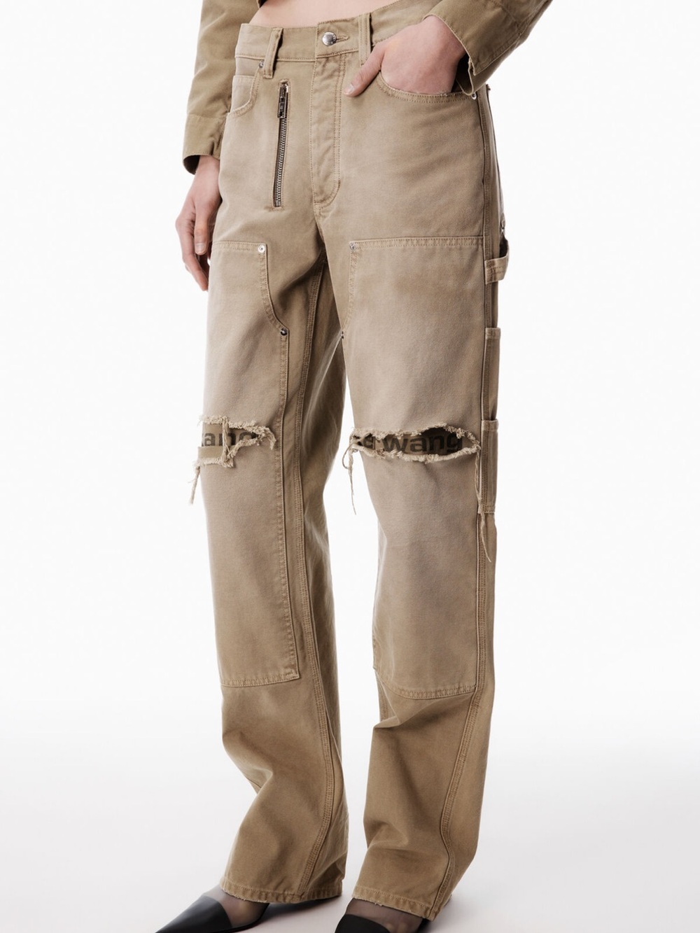 Like New Authentic Alexander Wang Zip Mid-Rise Carpenter Pants
